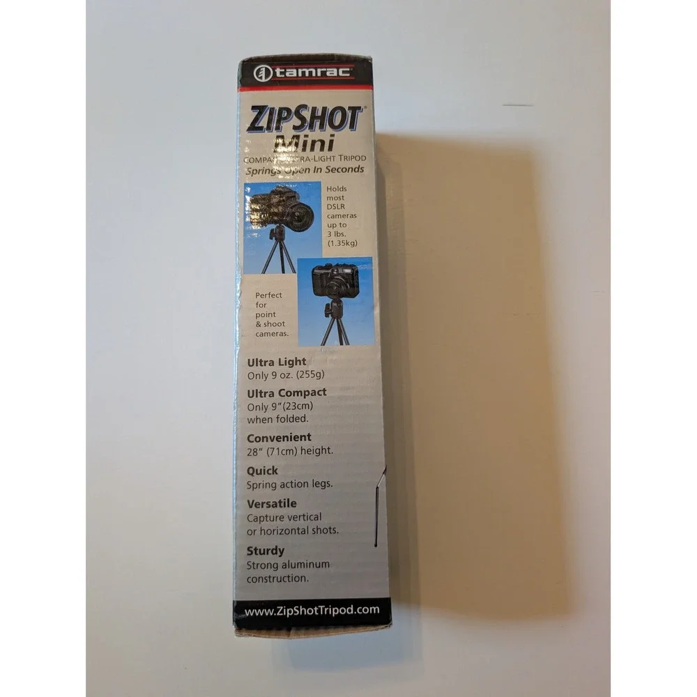 Tamrac Camera Tripod ZipShot Mini TR404 Ultra Light Compact 28in New Open Box